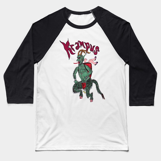 Krampus Baseball T-Shirt by geekykitty